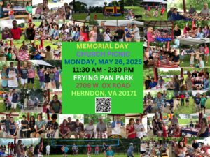 Memorial Day Church picnic @ Frying Pan park
